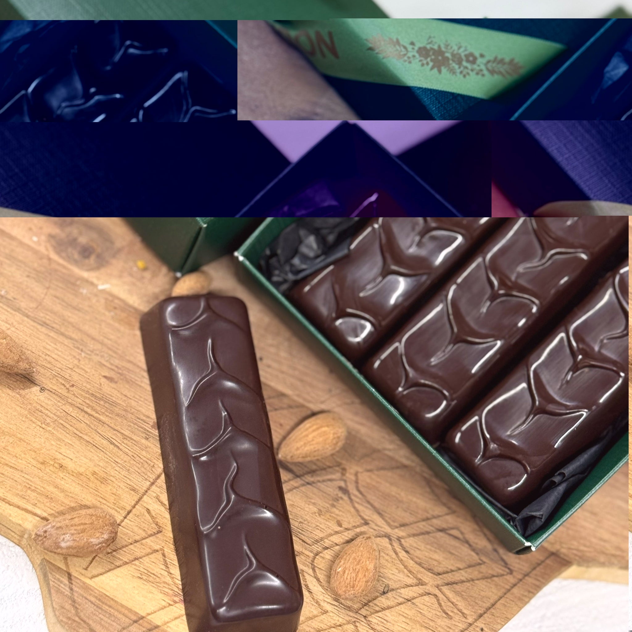 Rose, Super Berries & Pistachio Bar with Collagen — 54% Dark Chocolate (Box Of 3)