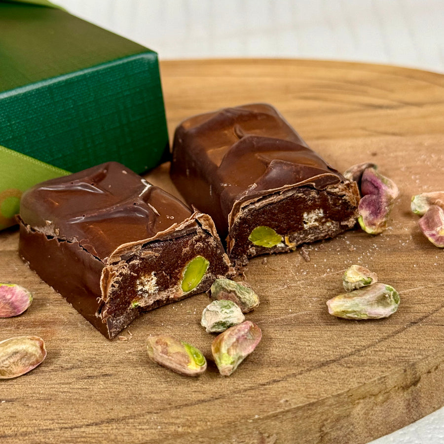 Rose, Super Berries & Pistachio Bar with Collagen — 54% Dark Chocolate (Box Of 3)