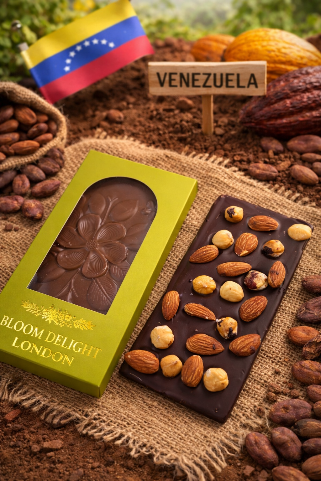 70% Venezuela Dark Chocolate with Almonds & Roasted Hazelnuts