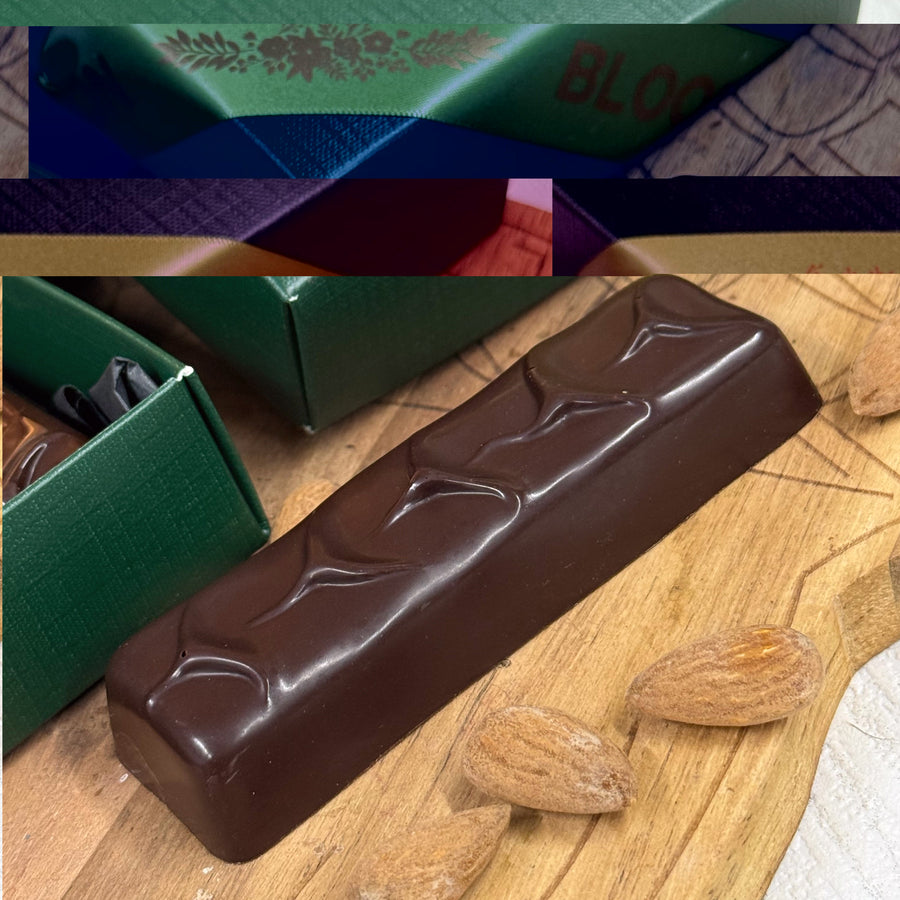 Dates, Tahini, Carob & Salted Almond Bar — 70% Dark Chocolate (Box of 3)