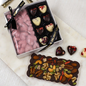 Bloom Delight Artisan Chocolate Bar & Heart Collection