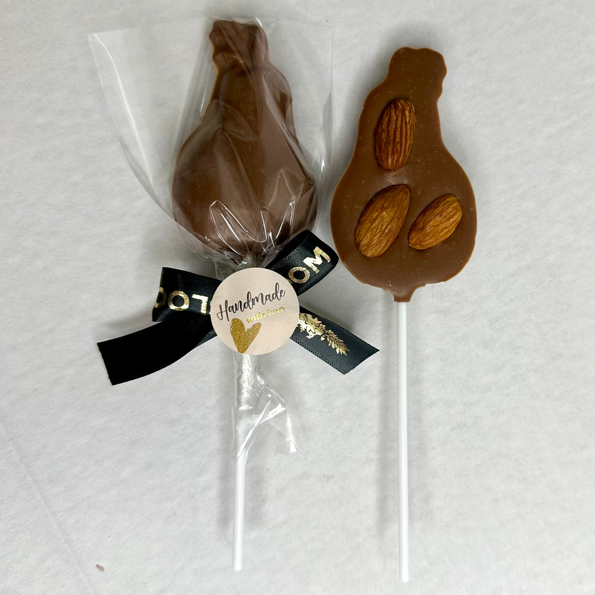 Pear-Shaped Milk Chocolate Pop with Almonds